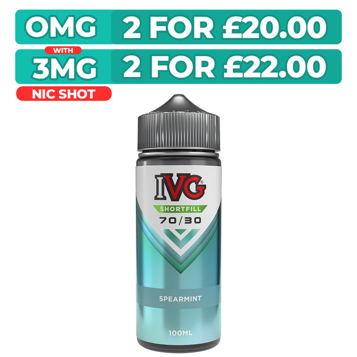 Spearmint 100ml Shortfill E-Liquid By IVG