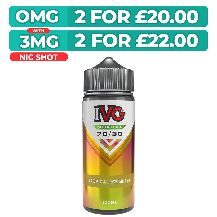 Tropical Ice Blast 100ml Shortfill E-Liquid By IVG