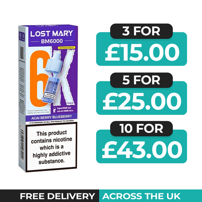 Lost Mary BM6000 Acai Berry Blueberry Prefilled Refill Pods