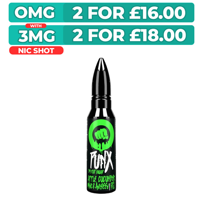 Apple Cucumber Mint & Aniseed 50ml Shortfill E-Liquid by Riot Squad