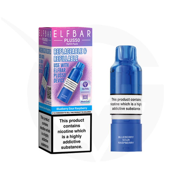 Blueberry Sour Raspberry Elfbar Plus50 Refill Pods