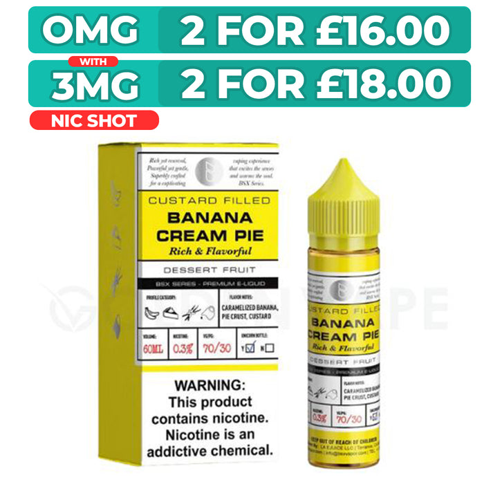 Banana Cream Pie 50ml Shortfill E-Liquid By Glas