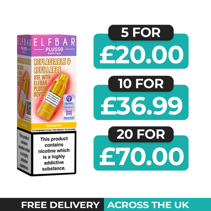 Elf Bar Plus 50 Banana Ice Refill Pods