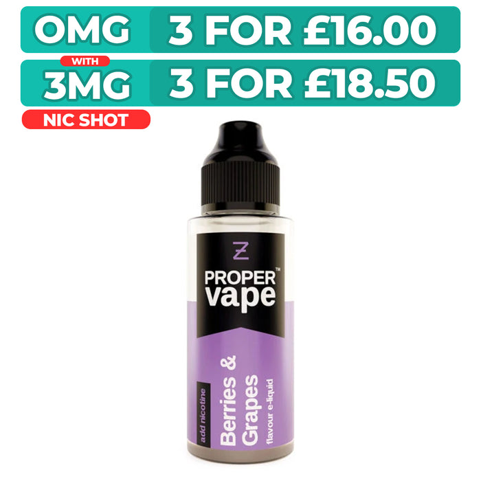 Berries And Grapes 100ml Shortfill E-Liquid by Proper Vape