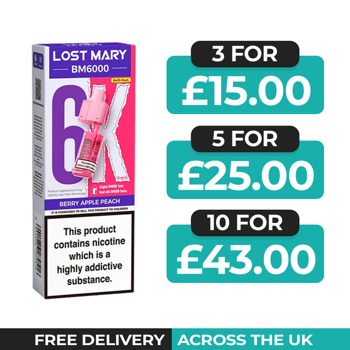 Lost Mary BM6000 Berry Apple Peach Prefilled Refill Pods