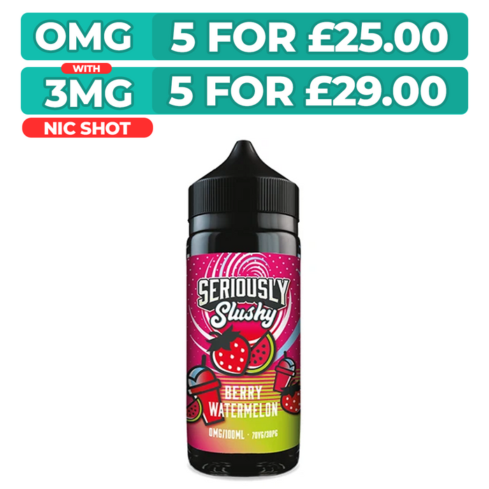 Berry Watermelon 100ml Shortfill E-Liquid By Seriously Slushy