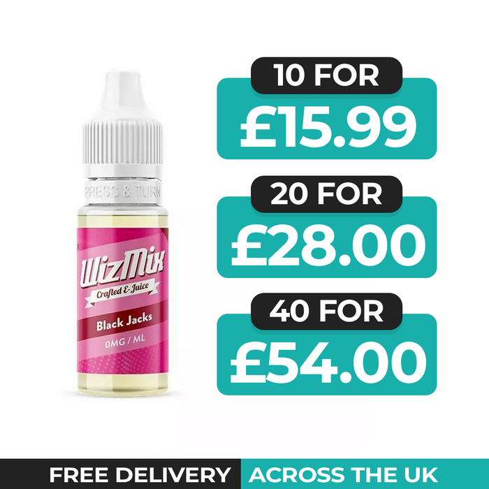 Wizmix Black Jacks 10ml E-Liquid - Pack of 10, 20 & 40