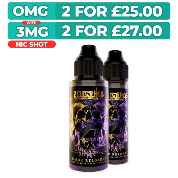 Black Reloaded 100ml Shortfill E-Liquid by Zeus Juice