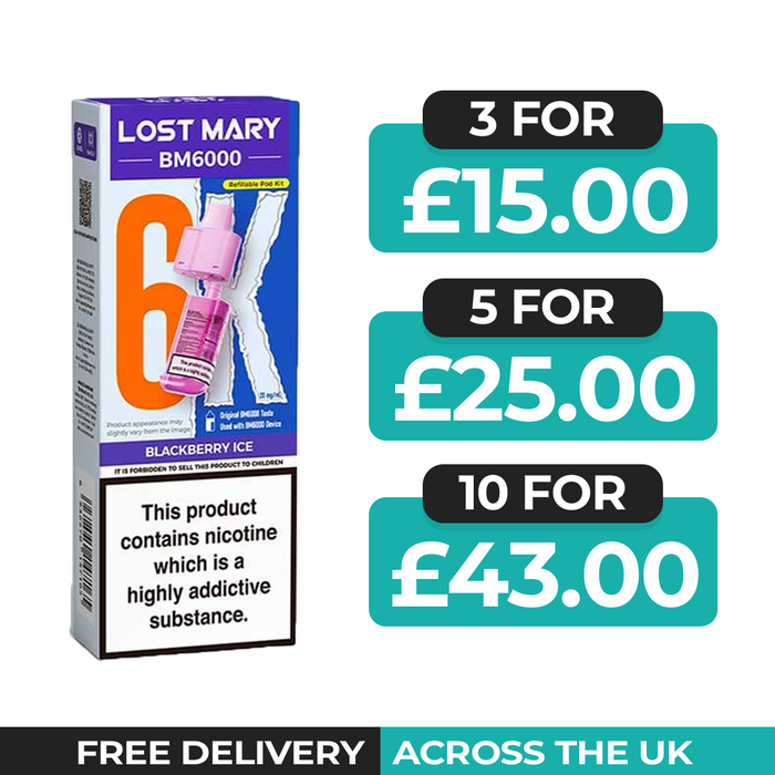 Lost Mary BM6000 Blackberry Ice Prefilled Refill Pods