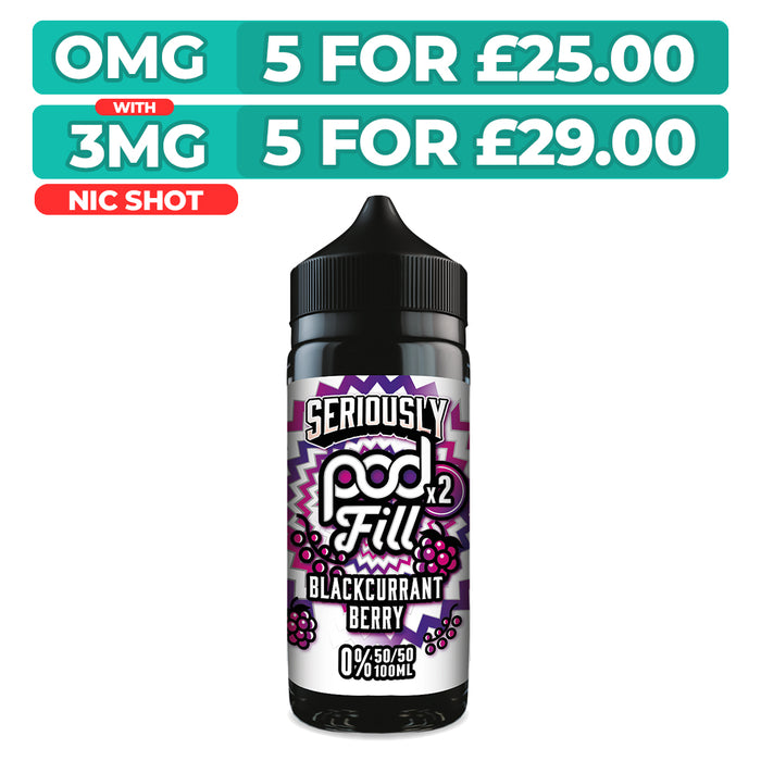 Doozy Seriously Pod Fill X2 Blackcurrant Berry 100ml Shortfill E-Liquid
