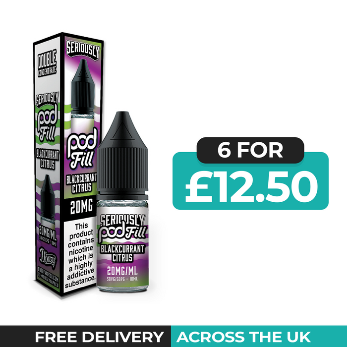 Seriously Pod Fill Blackcurrant Citrus Nic Salt E-Liquid