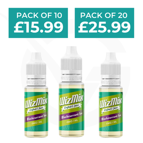 Blackcurrant Ice 10ml E-Liquid By Wizmix - Pack of 10 & 20