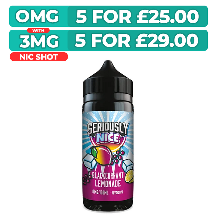 Cool Blackcurrant Lemonade 100ml Shortfill E-Liquid By Seriously Nice