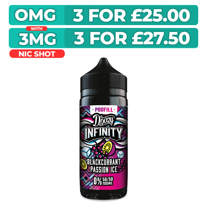Blackcurrant Passion Ice 50/50 100ml Shortfill Doozy Infinity Pod Fill