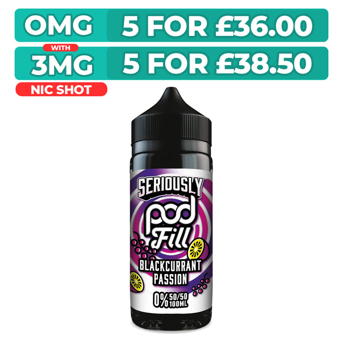 Doozy Seriously Pod Fill Blackcurrant Passion 100ml Shortfill E-Liquid