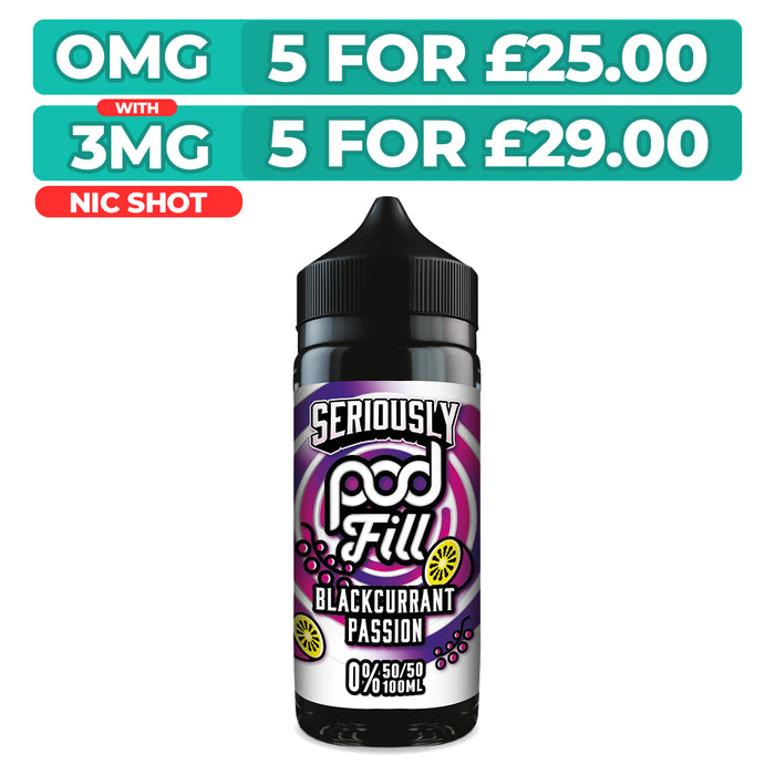 Doozy Seriously Pod Fill Blackcurrant Passion 100ml Shortfill E-Liquid