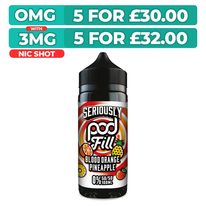 Doozy Seriously Pod Fill Blood Orange 100ml Shortfill E-Liquid
