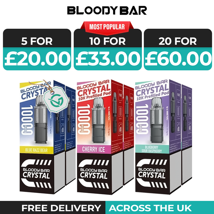 Bloody Bar Crystal 10k Box of 5 & 10