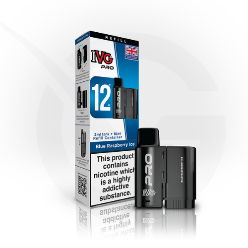 Blue Raspberry Ice Prefilled Pods By IVG Pro + Refill Containers