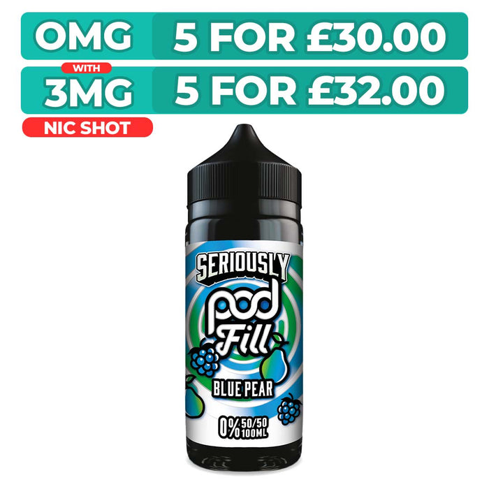 Doozy Seriously Pod Fill Blue Pear 100ml Shortfill E-Liquid