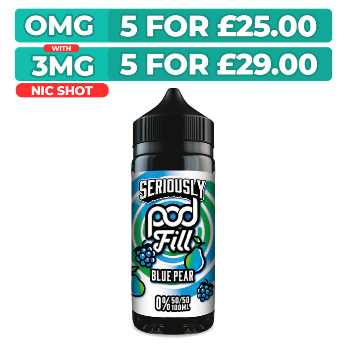 Doozy Seriously Pod Fill Blue Pear 100ml Shortfill E-Liquid