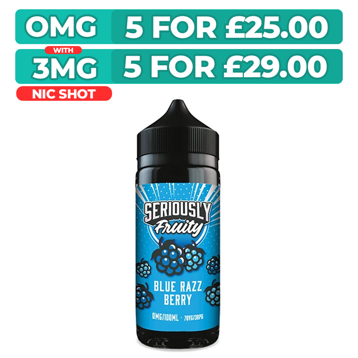 Blue Razz Berry 100ml Shortfill E-Liquid By Seriously Fruity