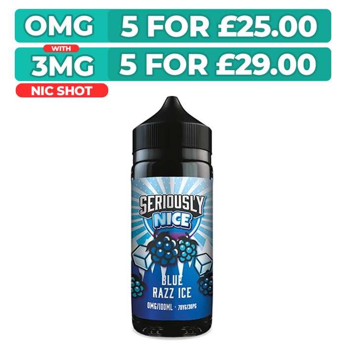 Blue Razz Ice 100ml Shortfill E-Liquid By Seriously Nice