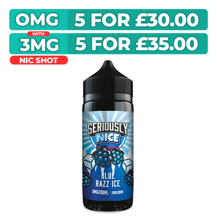 Doozy Seriously Nice Blue Razz Ice 100ml Shortfill E-Liquid