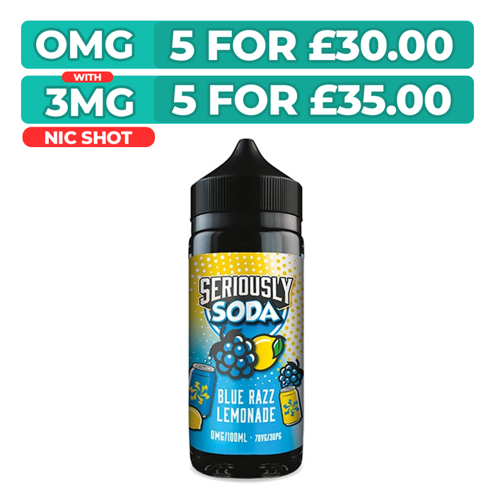 Seriously Soda Blue Razz Lemonade 100ml Shortfill E-Liquid