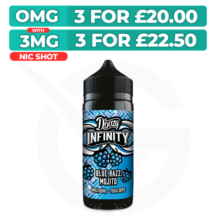 Blue Razz Mojito 100ml Shortfill E-Liquids Doozy Infinity