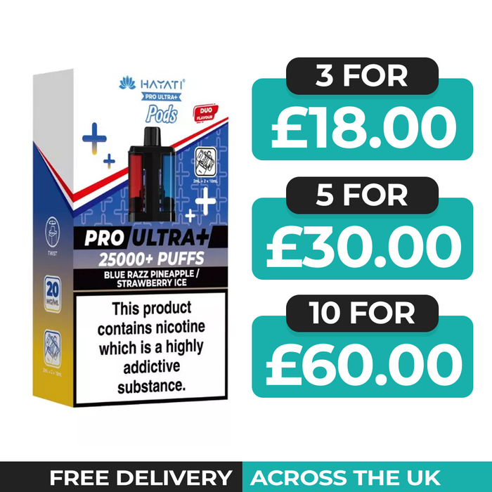 Hayati Pro Ultra Plus 25000 Blue Razz Pineapple & Strawberry Ice Refill Pods