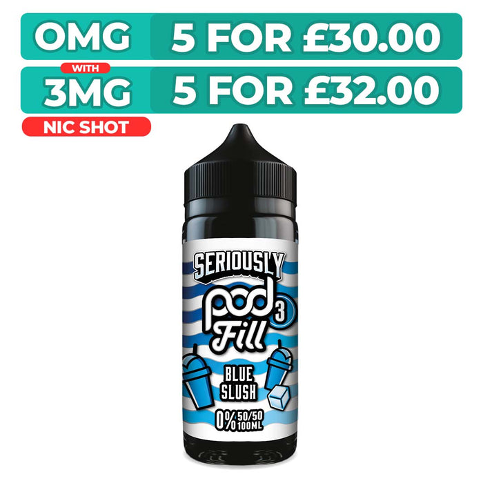 Doozy Seriously Pod Fill 3 Blue Slush 100ml Shortfill E-Liquid
