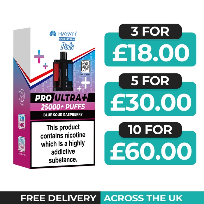 Hayati Pro Ultra Plus 25000 Blue Sour Raspberry Refill Pods