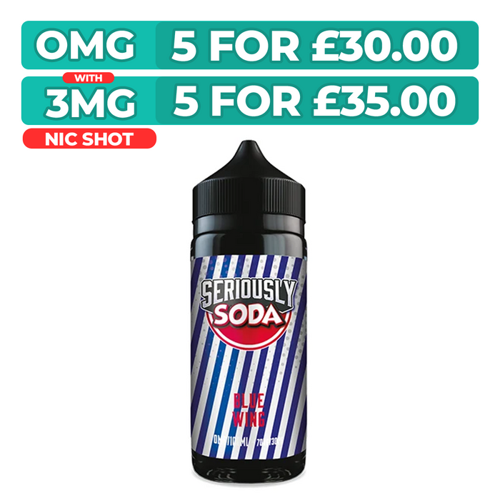 Seriously Soda Blue Wing 100ml Shortfill E-Liquid