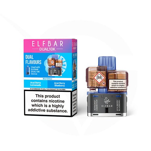 Blue Edition Prefilled Pods By Elf Bar Dual 10k + Refilled Containers