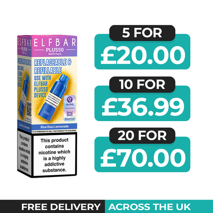 Elf Bar Plus 50 Blue Razz Lemonade Refill Pods