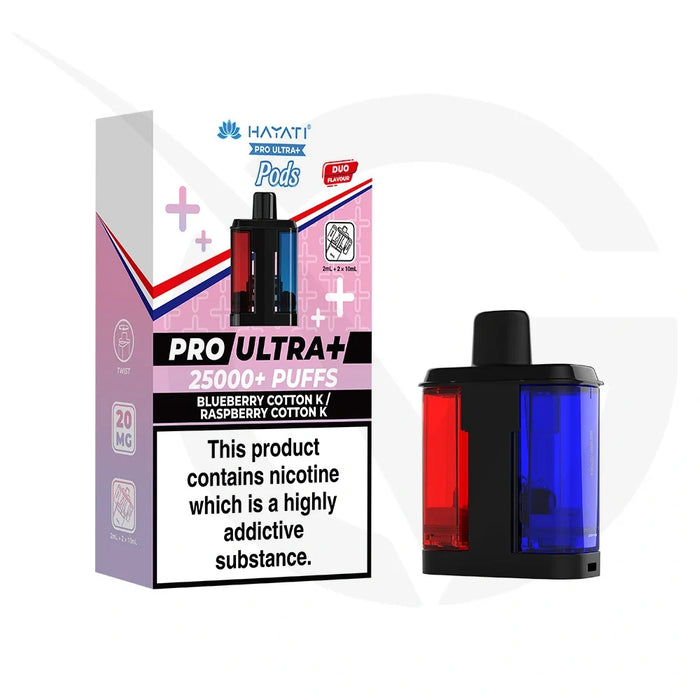 Blueberry Cotton K & Raspberry Cotton K Hayati Pro Ultra Plus 25000 Refill Pods