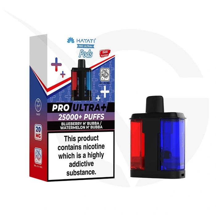 Blueberry H'Bubba & Watermelon H'Bubba Hayati Pro Ultra Plus 25000 Refill Pods