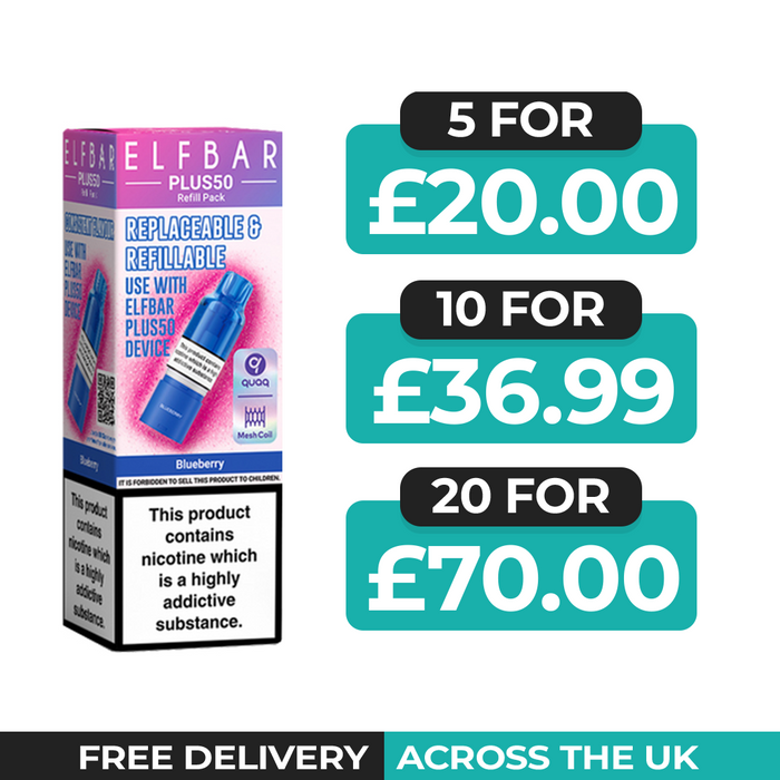 Elf Bar Plus 50 Blueberry Refill Pods