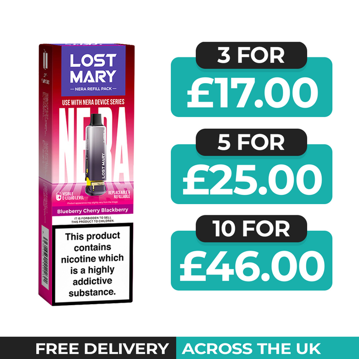 Blueberry Cherry Blackberry Prefilled Pods by Lost Mary Nera15k + Refill Container