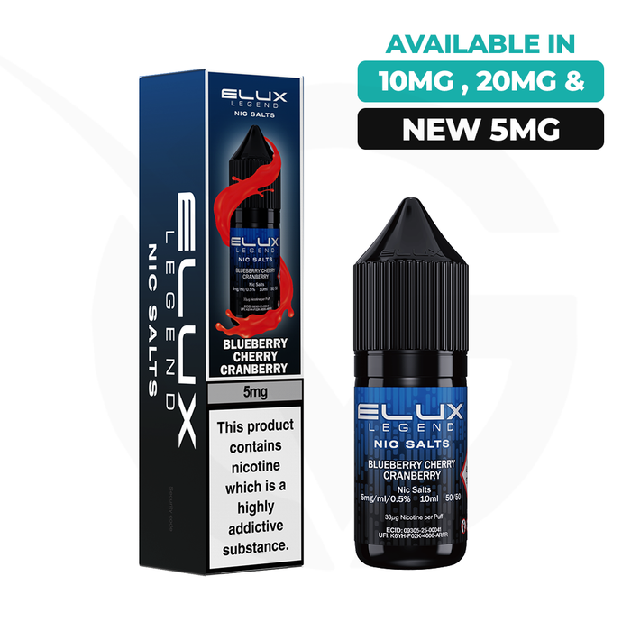 Blueberry Cherry Cranberry 10ml Nic Salt E-liquid By Elux Legend