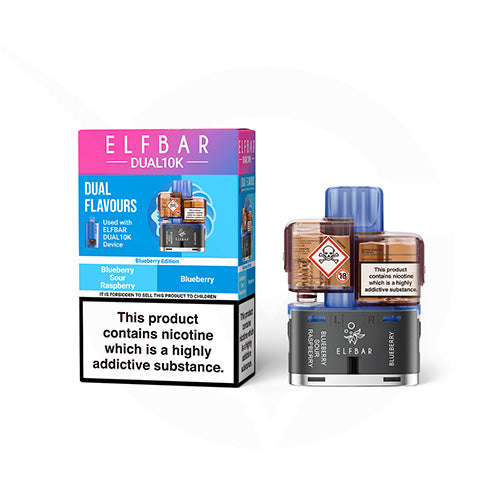 Blueberry Edition Prefilled Pods By Elf Bar Dual 10k + Refilled Containers