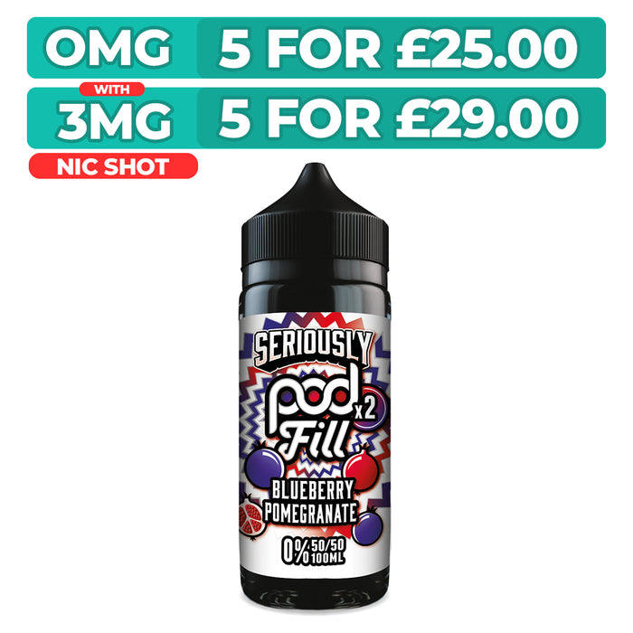 Doozy Seriously Pod Fill X2 Blueberry Pomegranate 100ml Shortfill E-Liquid