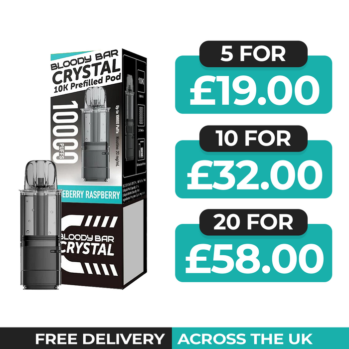 Bloody Bar Crystal 10k Blueberry Raspberry Refill Pods