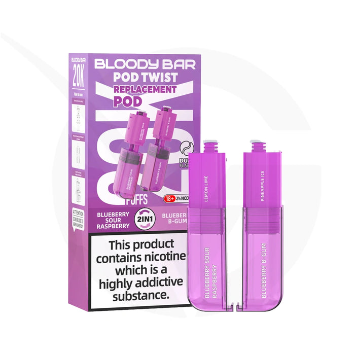 Blueberry Sour Raspberry & Blueberry B-Gum Bloody Bar Ultra Twist 20K Refill Pack