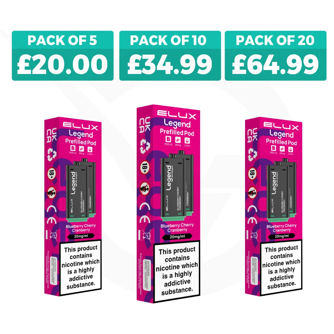 Blueberry Cherry Cranberry Elux Legend 1500 2in1 Prefilled Pods Blueberry Cherry Cranberry Elux Legend 1500 2in1 Prefilled Pods