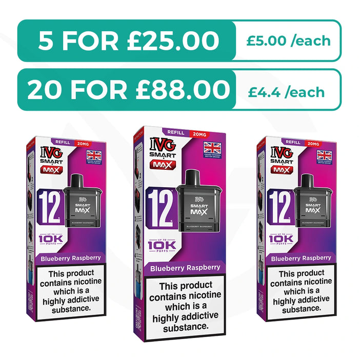 Blueberry Raspberry Prefilled Pods By IVG Smart Max + Refill Containers