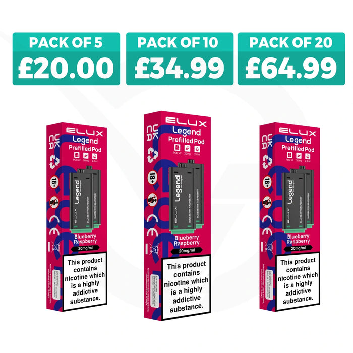 Blueberry Raspberry Elux Legend 1500 2in1 Prefilled Pods