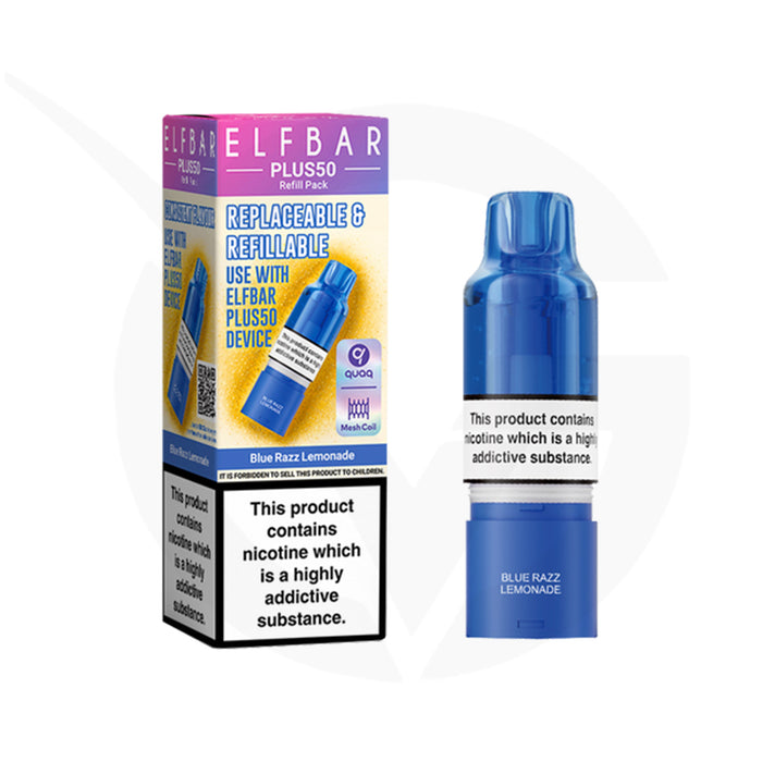 Blue Razz Lemonade Elfbar Plus50 Refill Pods