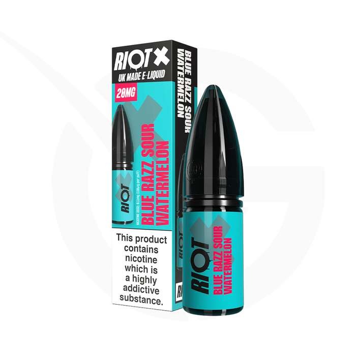 Blue Razz Sour Watermelon Nic Salt E-Liquid By Riot X